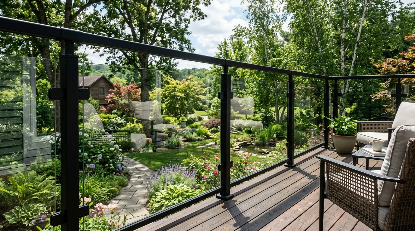 Classic Vertical Wood Deck Railing